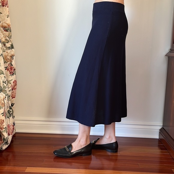 NWT Women’s ASPESI Oxford knit Maglia A-Line Maxi Skirt / Navy / Small - Picture 2 of 15